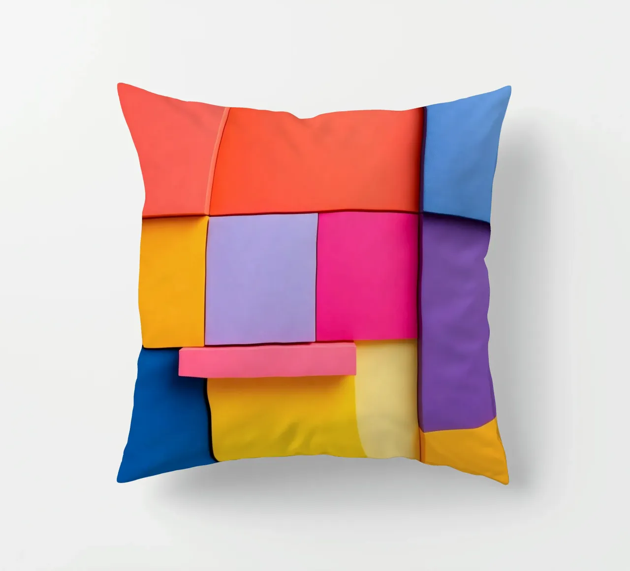 Forme geometriche colorate creano un vivace design astratto cuscino da DesignDoodle