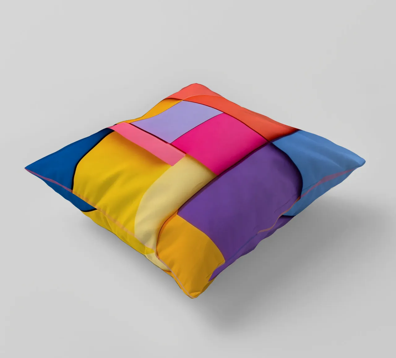 Forme geometriche colorate creano un vivace design astratto cuscino da DesignDoodle