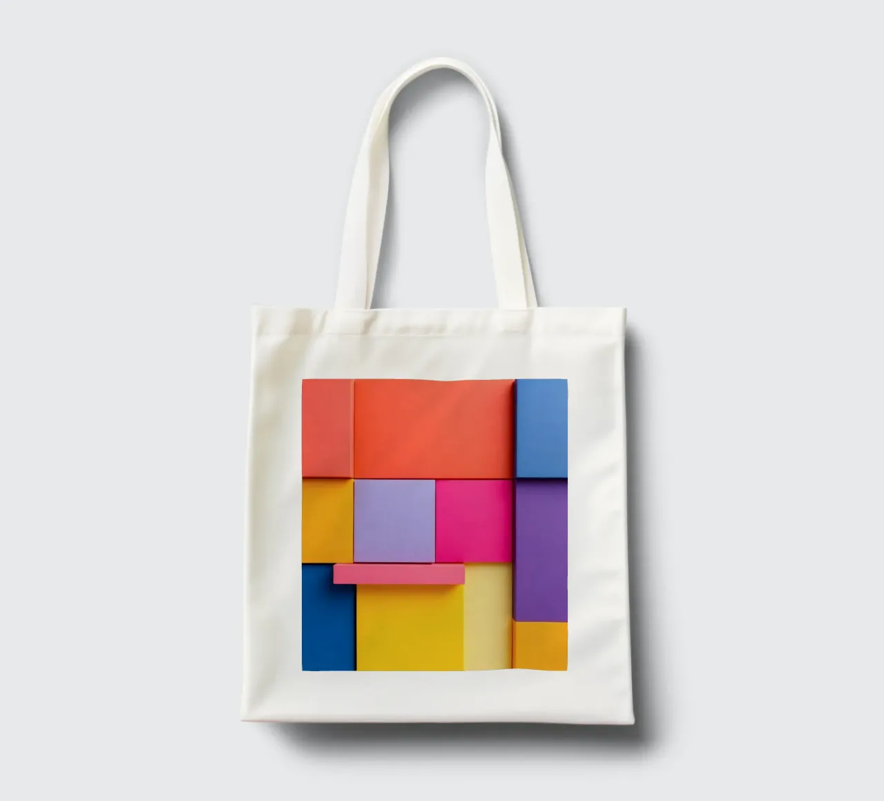 Forme geometriche colorate creano un vivace design astratto borsa in juta da DesignDoodle