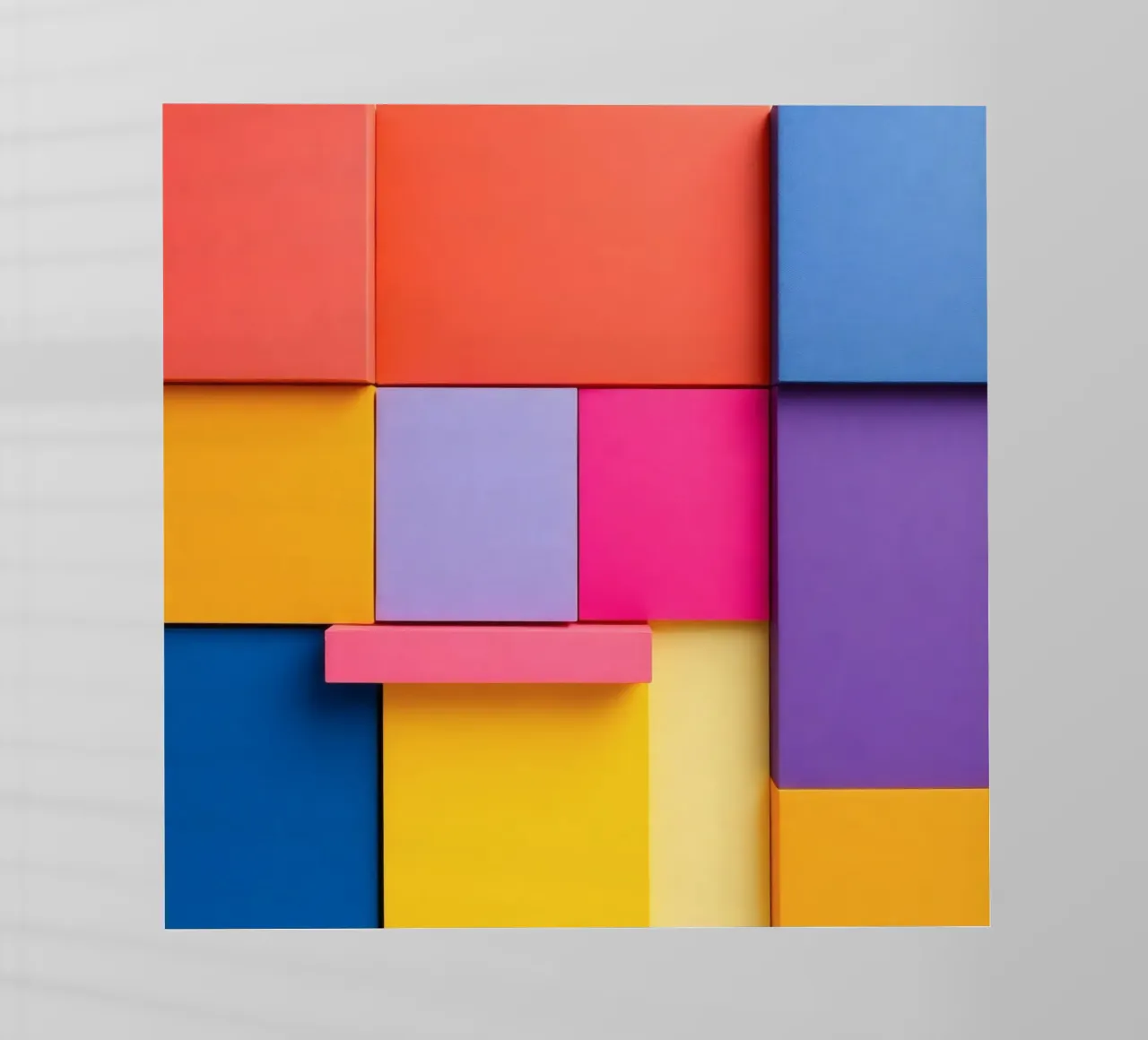 Colorful geometric shapes create a vibrant abstract design backlit film by DesignDoodle