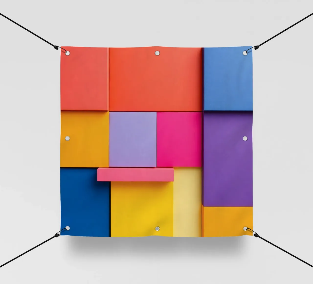 Forme geometriche colorate creano un vivace design astratto telo in pvc da DesignDoodle