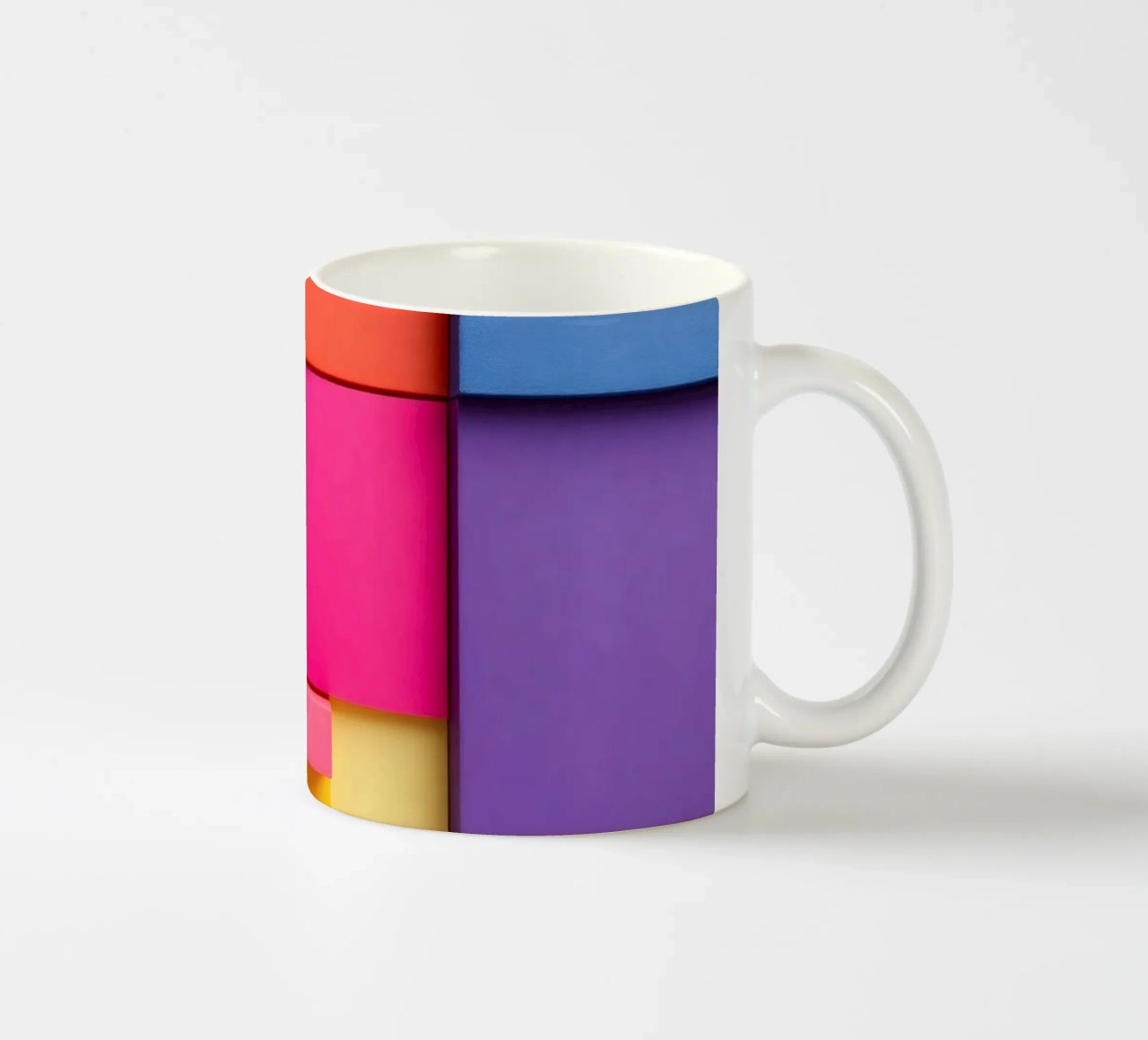 Forme geometriche colorate creano un vivace design astratto tazza in ceramica da DesignDoodle