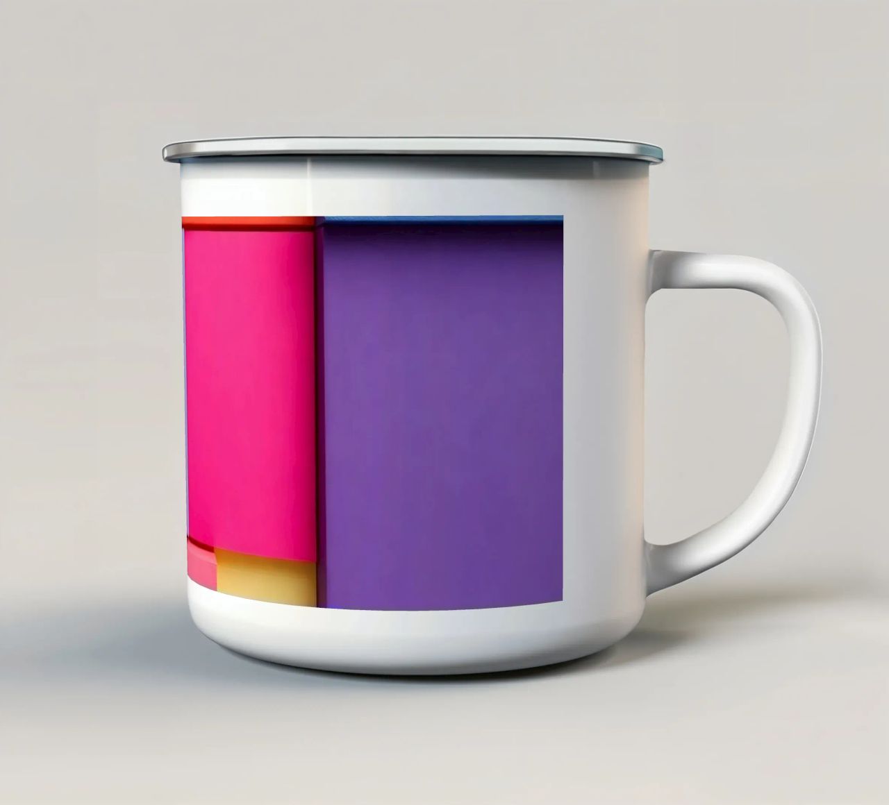 Forme geometriche colorate creano un vivace design astratto tazza in smalto da DesignDoodle