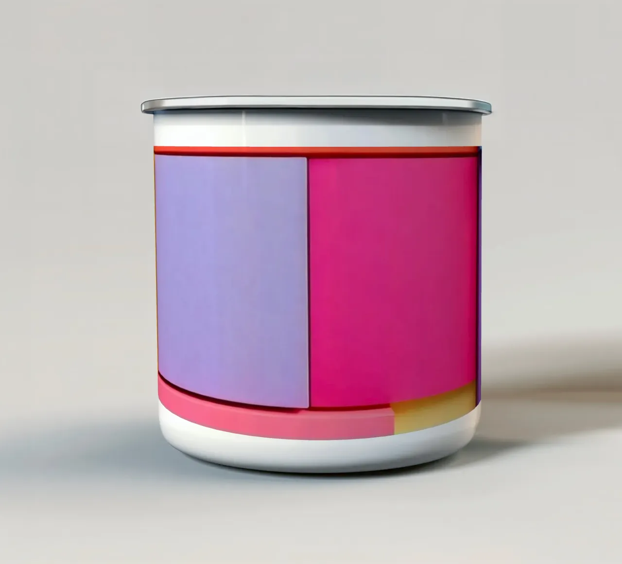 Kleurrijke geometrische vormen creëren een levendig abstract ontwerp emaille mok van DesignDoodle