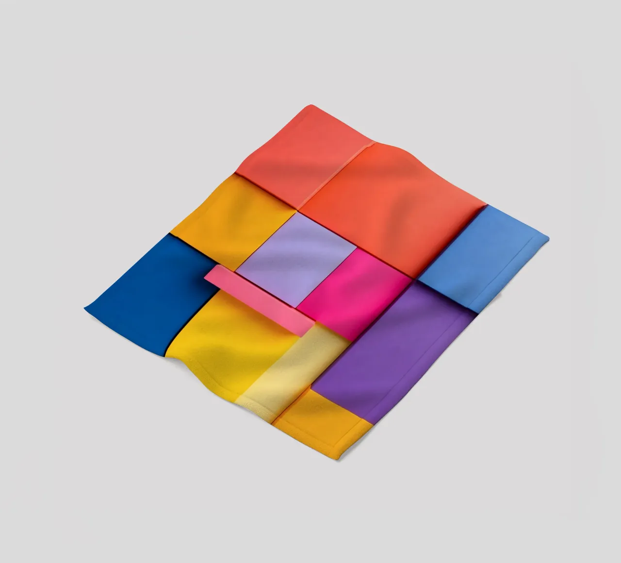 Forme geometriche colorate creano un vivace design astratto coperta in pile da DesignDoodle