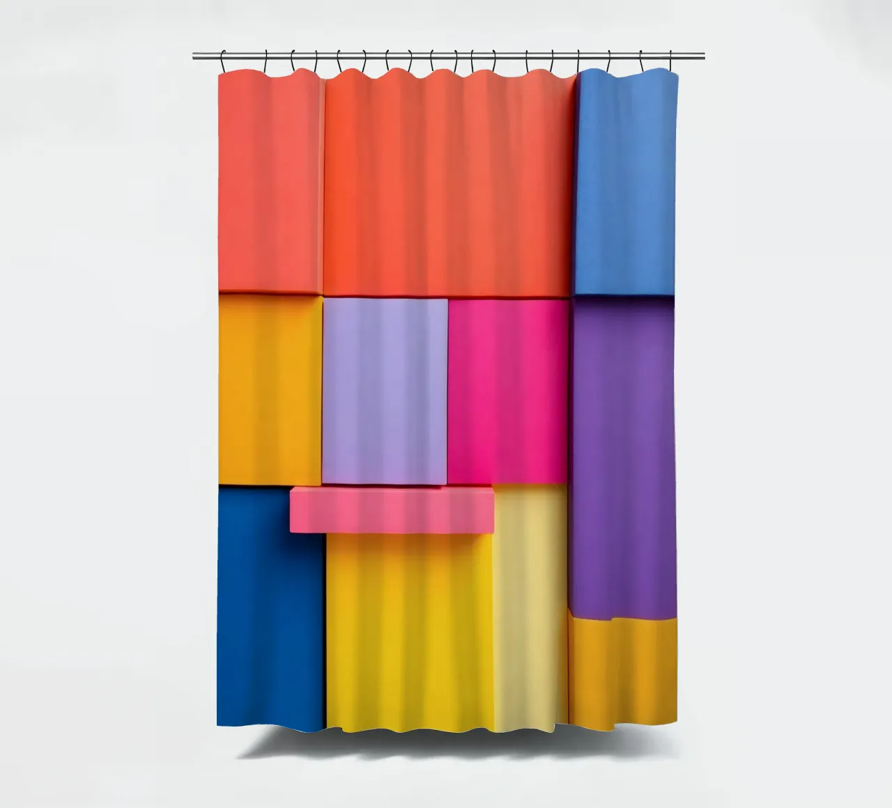 Forme geometriche colorate creano un vivace design astratto tenda da doccia da DesignDoodle