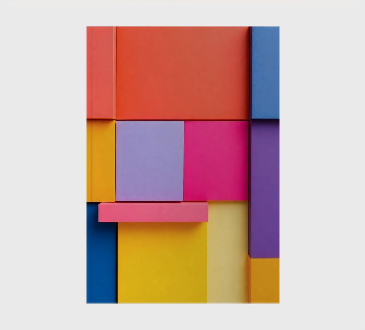 Colorful geometric shapes create a vibrant abstract design notebook by DesignDoodle