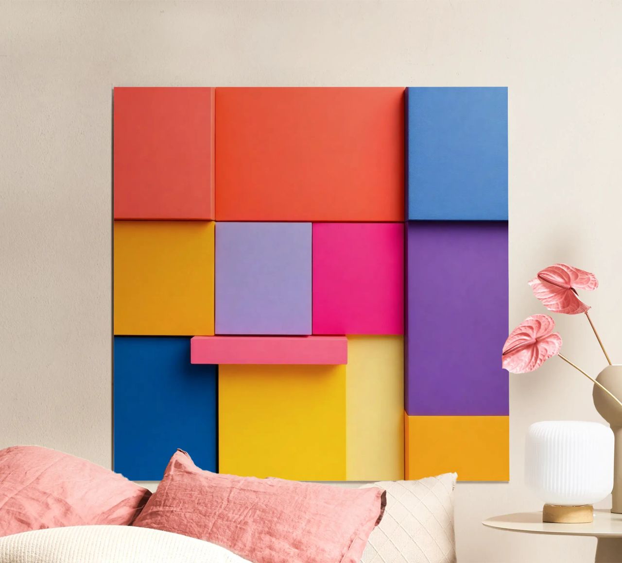 Forme geometriche colorate creano un vivace design astratto carta hahnemühle da DesignDoodle