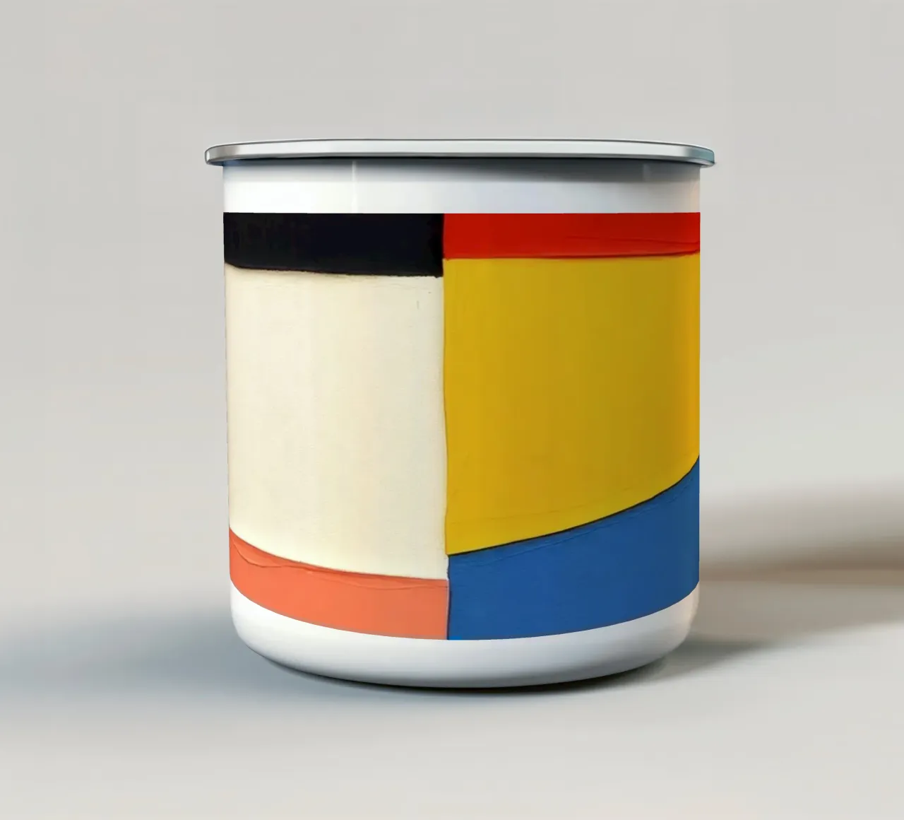 Abstrakte Komposition mit geometrischen Formen Emaille Tasse von DesignDoodle