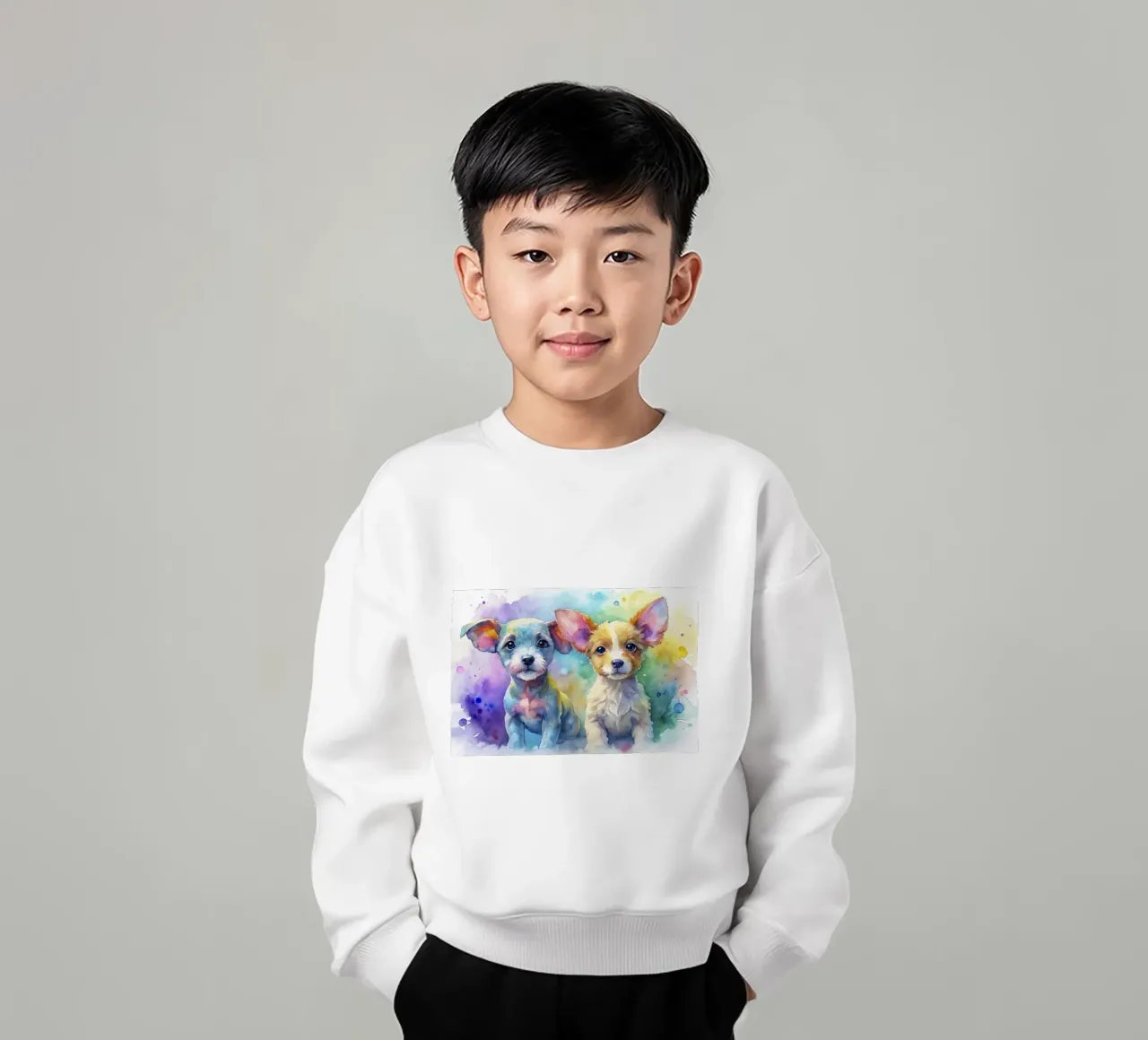 Cuccioli in acquerello felpa bambino da ARTVI-SHOP