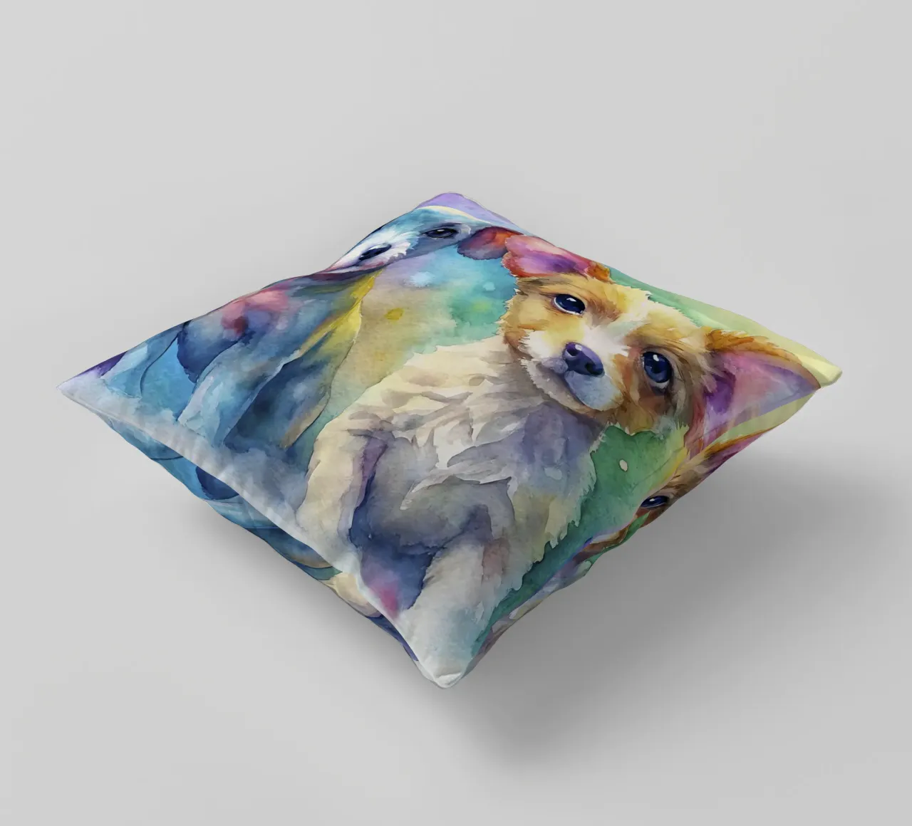 Cuccioli in acquerello cuscino da ARTVI-SHOP