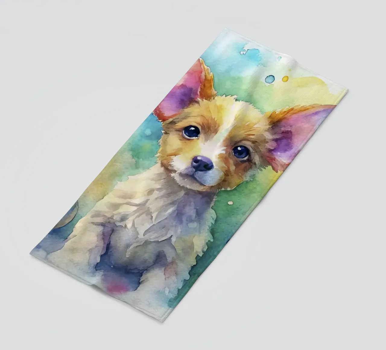 Cuccioli in acquerello telo mare da ARTVI-SHOP