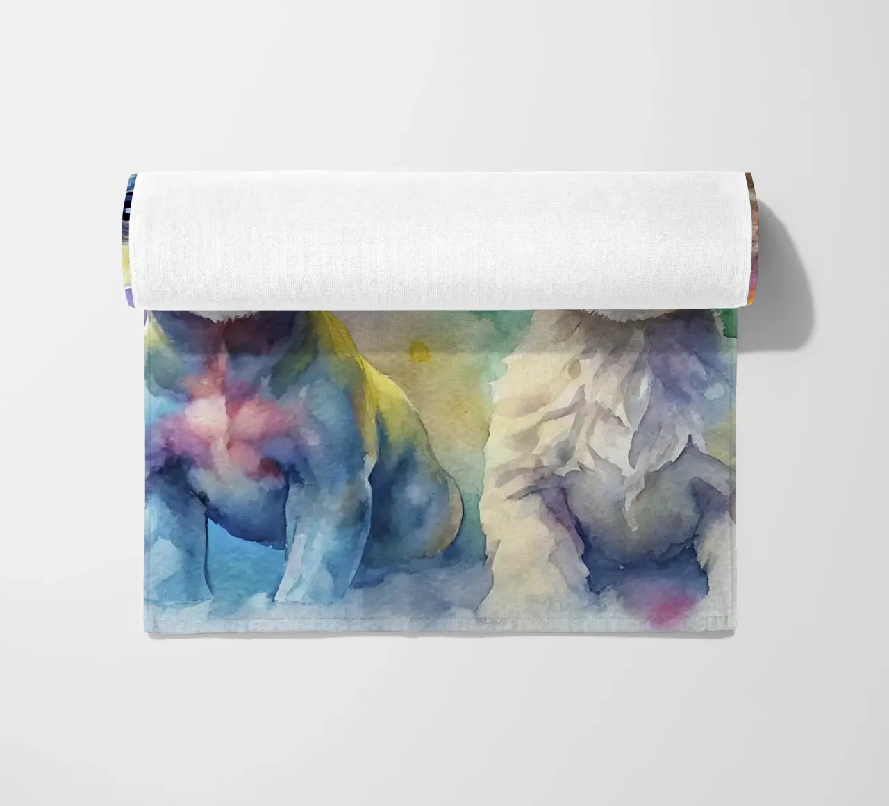 Cuccioli in acquerello telo mare da ARTVI-SHOP