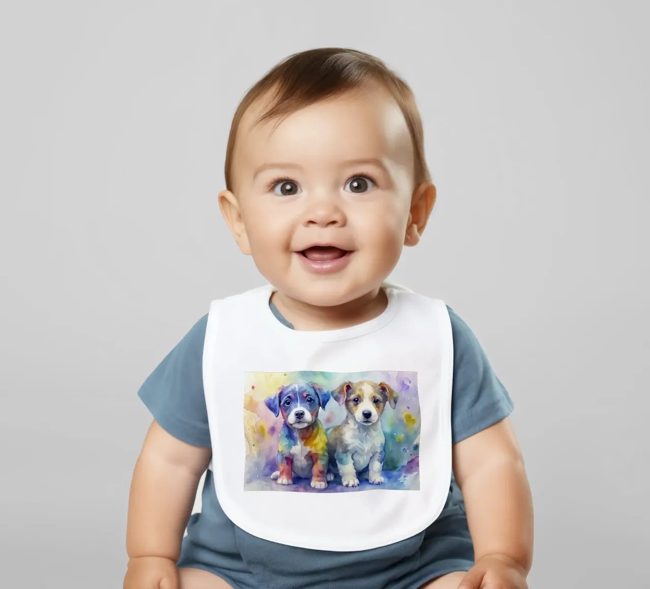 Cuccioli in acquerello bavaglino da ARTVI-SHOP