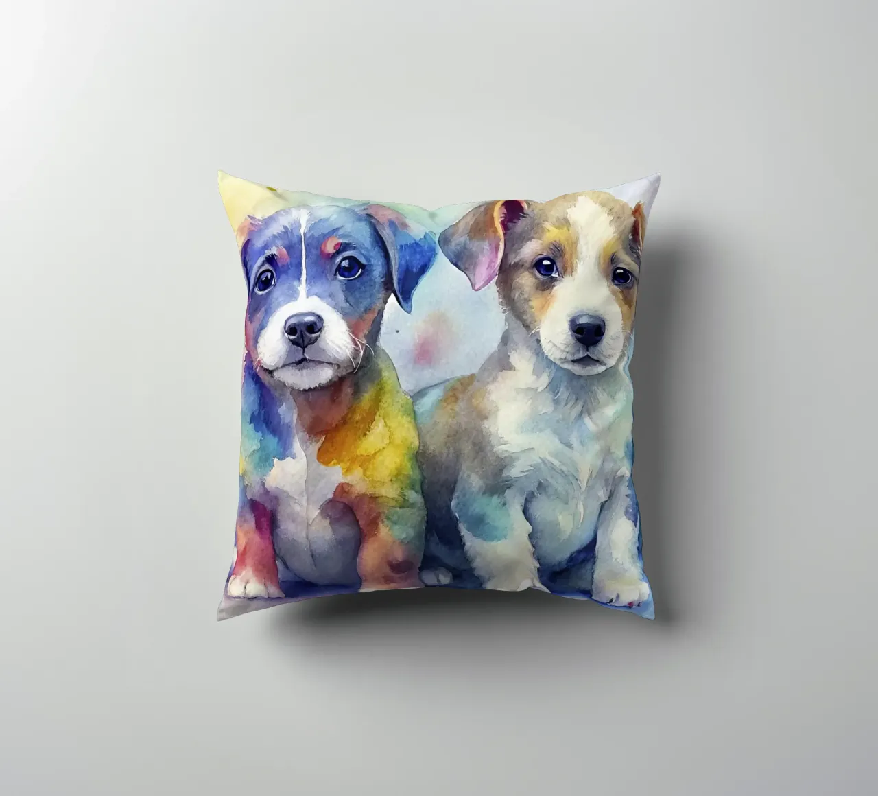 Cuccioli in acquerello cuscino da ARTVI-SHOP