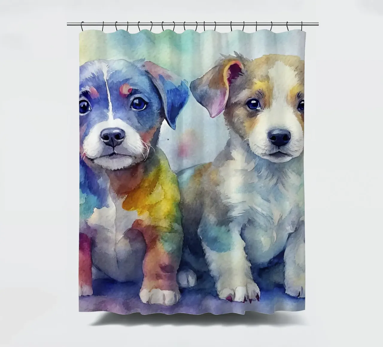 Cuccioli in acquerello tenda da doccia da ARTVI-SHOP