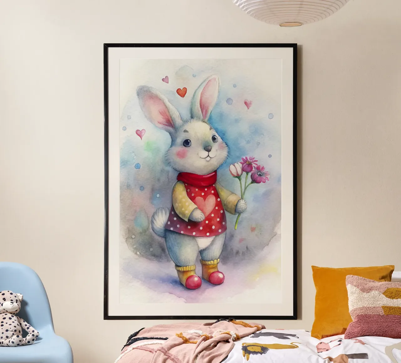Coniglietto acquerellato poster da 🎁 ARTVI-SHOP