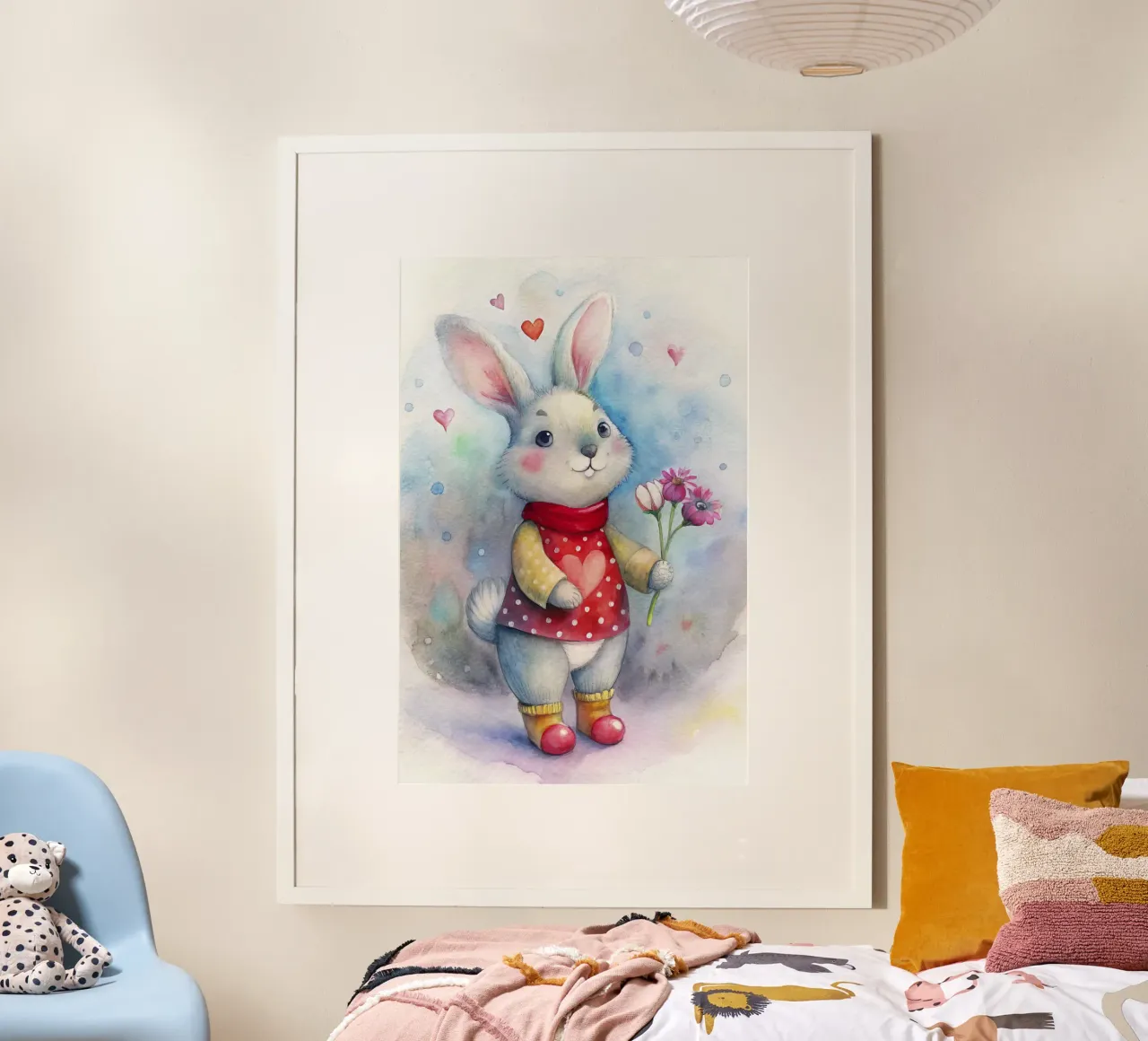 Coniglietto acquerellato poster da 🎁 ARTVI-SHOP