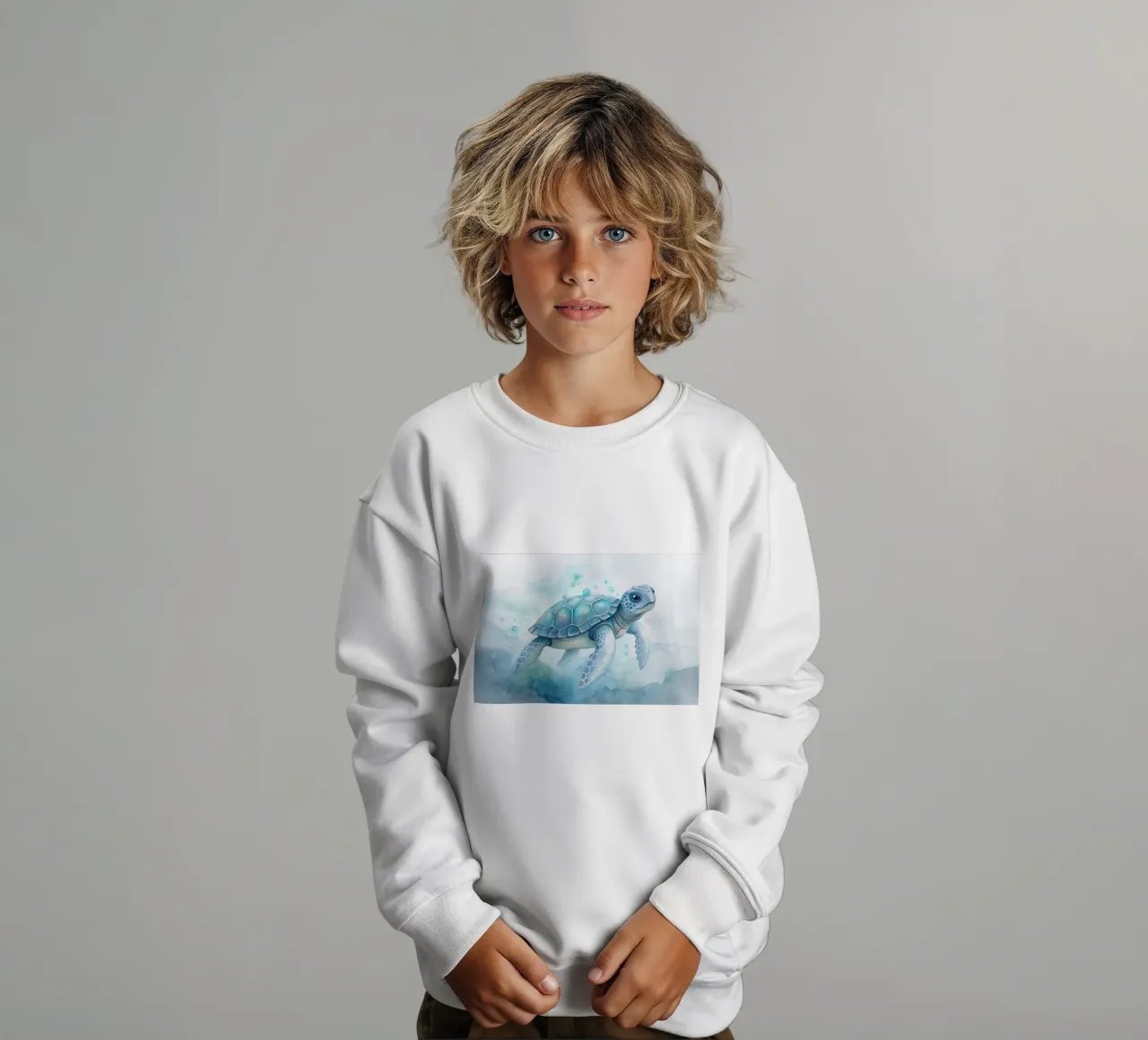 Tortuga en acuarela sudadera para niño de 🎁 ARTVI-SHOP