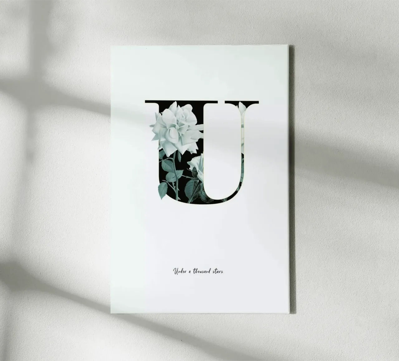Flower Alphabet - U tela con Cornice a cassetta da Froilein Juno