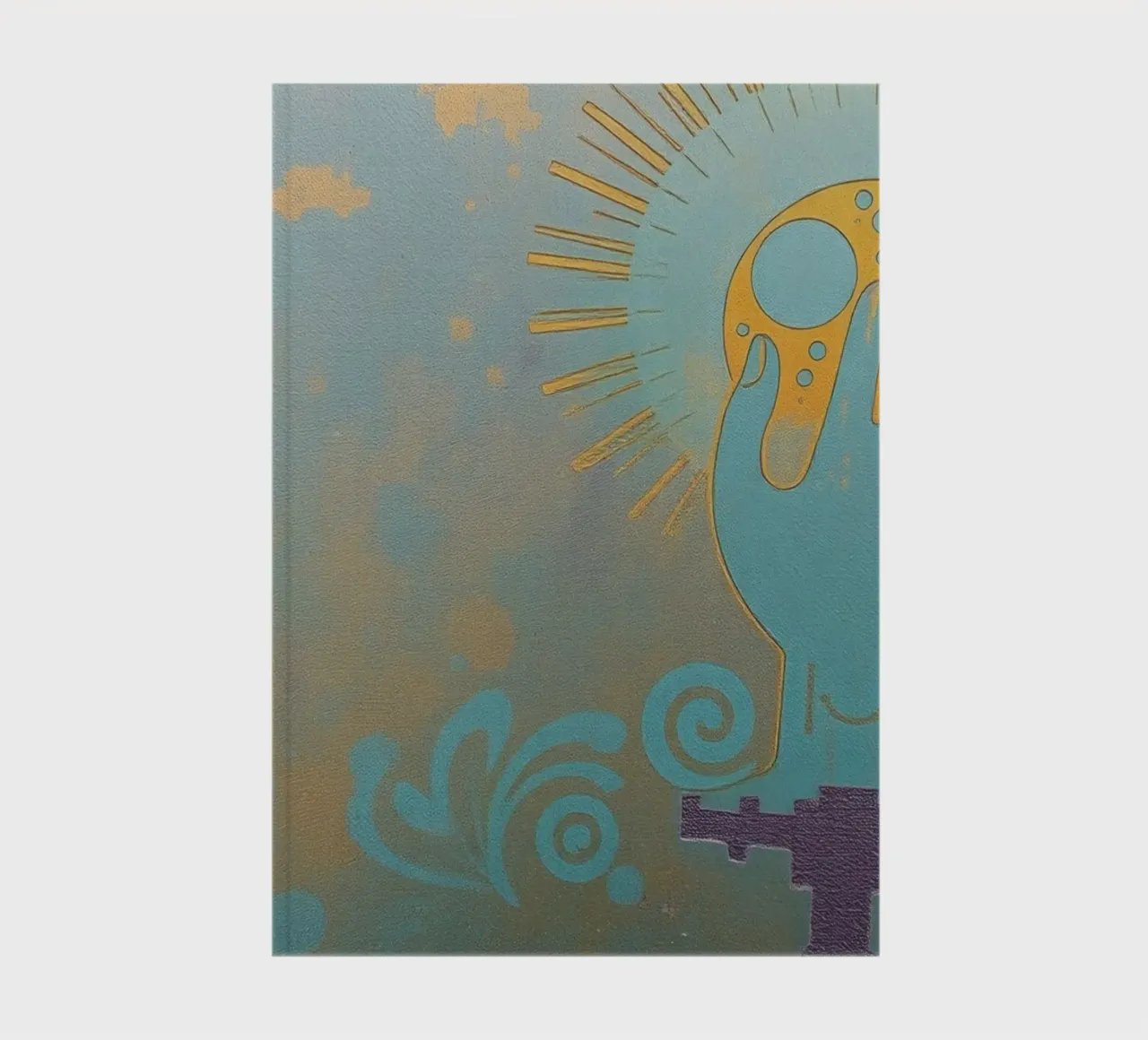 peinture murale représentant une main tenant une lune carnet de notes de DesignDoodle
