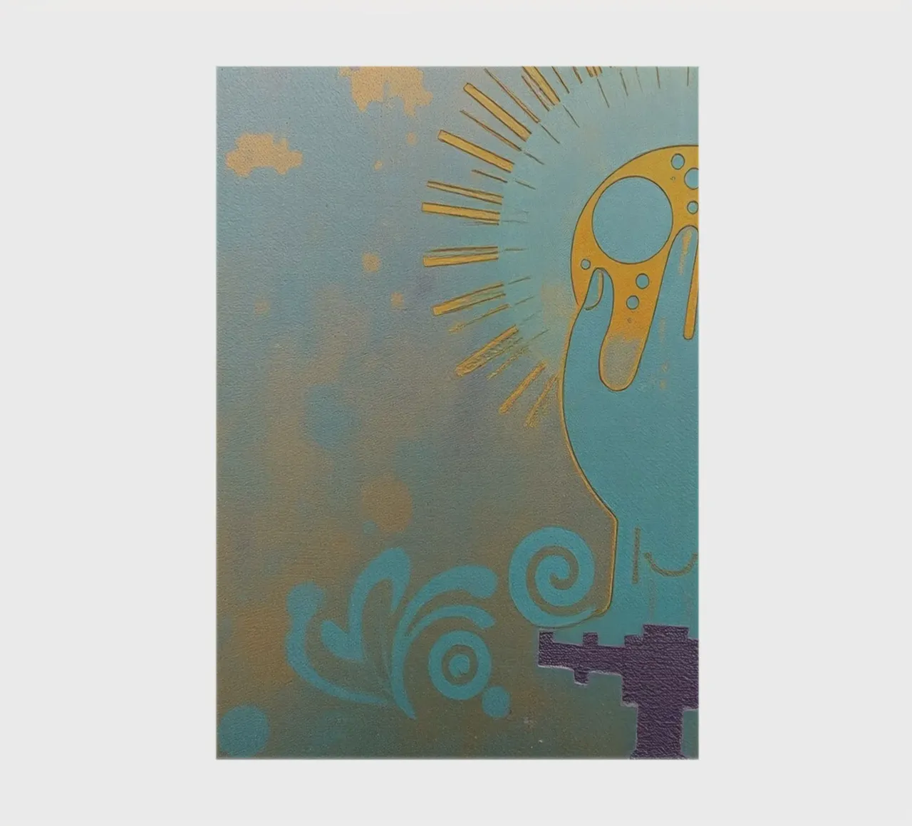 peinture murale représentant une main tenant une lune carnet de notes de DesignDoodle