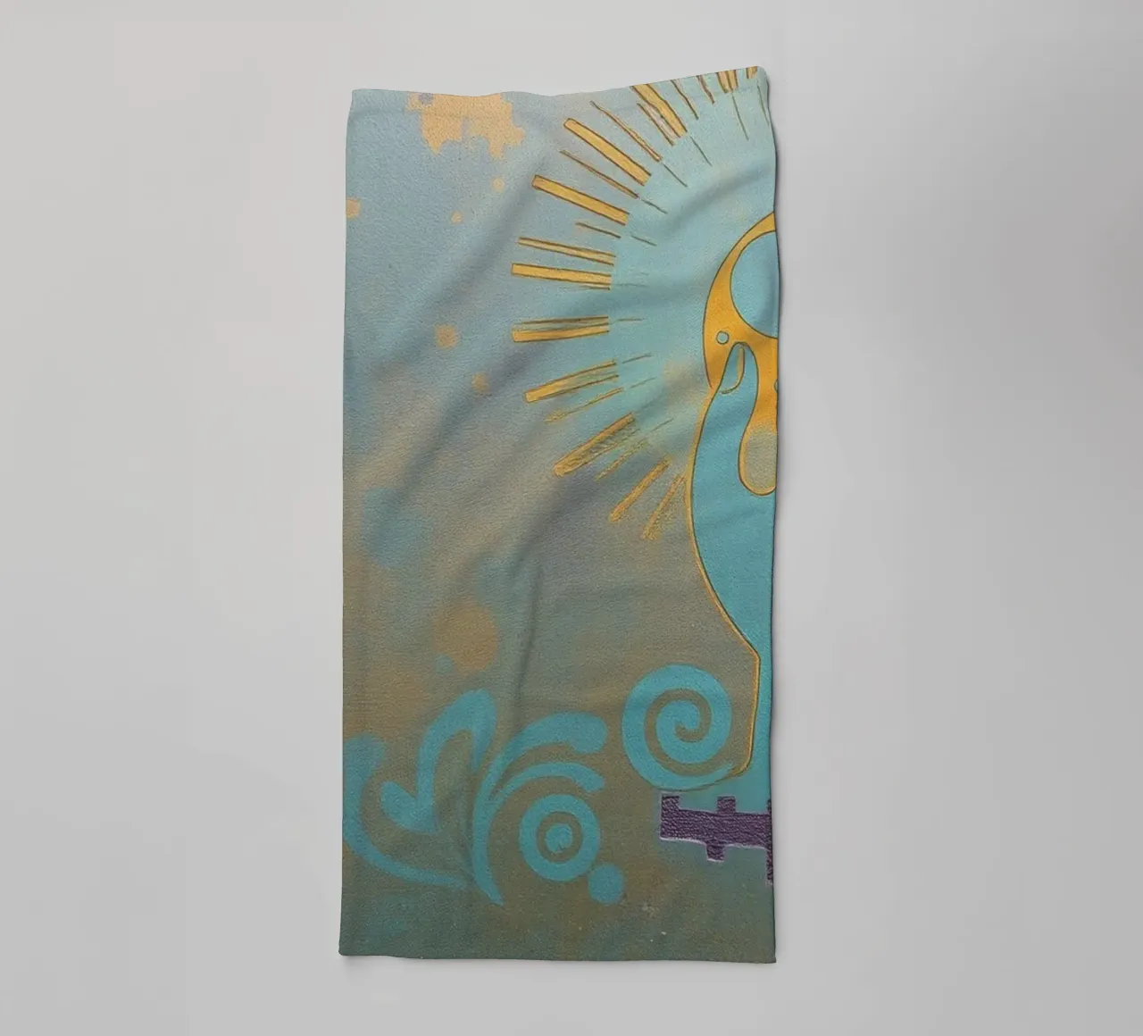 peinture murale représentant une main tenant une lune serviette de bain de DesignDoodle