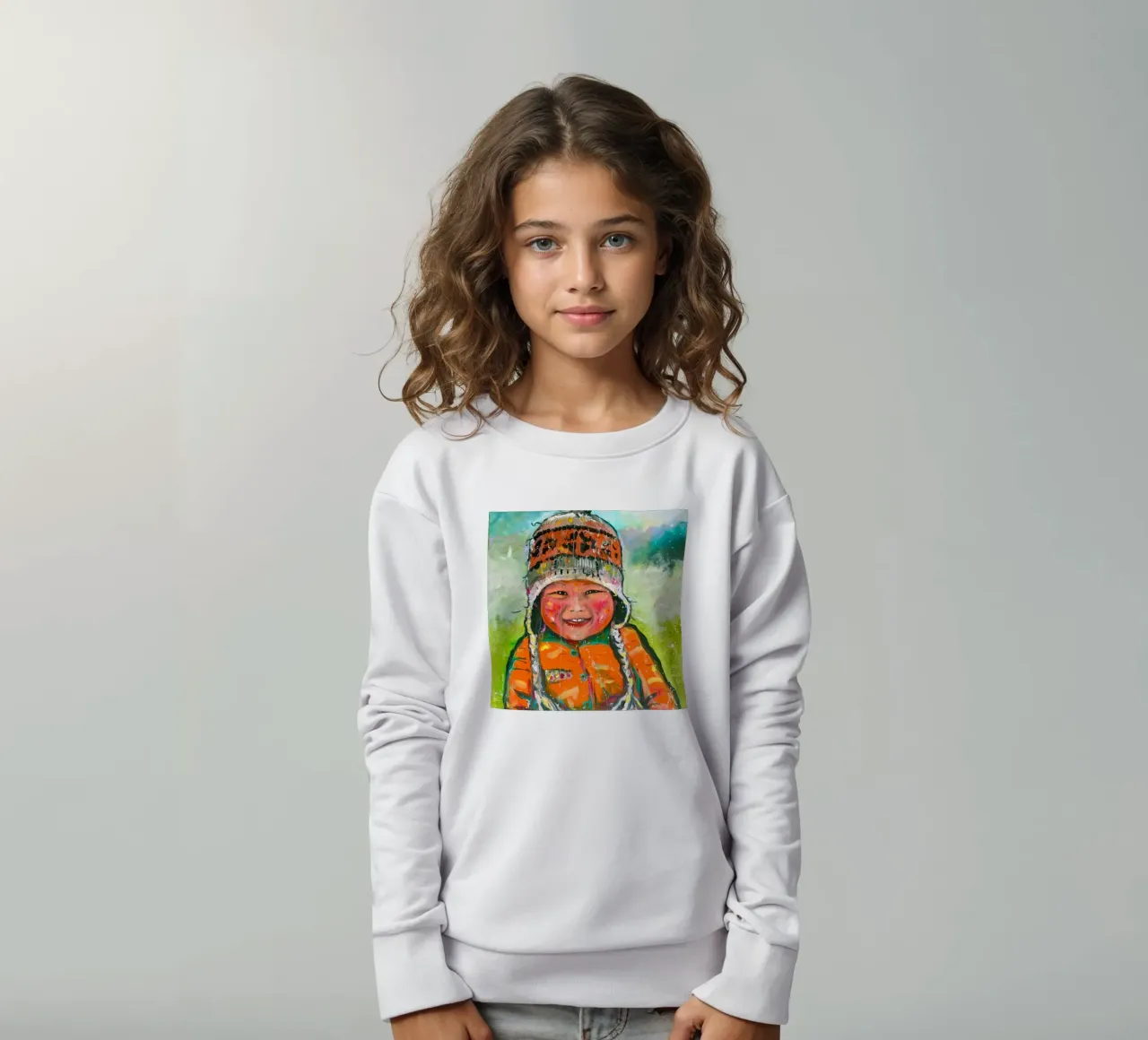 Un sourire du Tibet sweat enfant de Happy 😃 Art 🎨 by Christine Schnoell