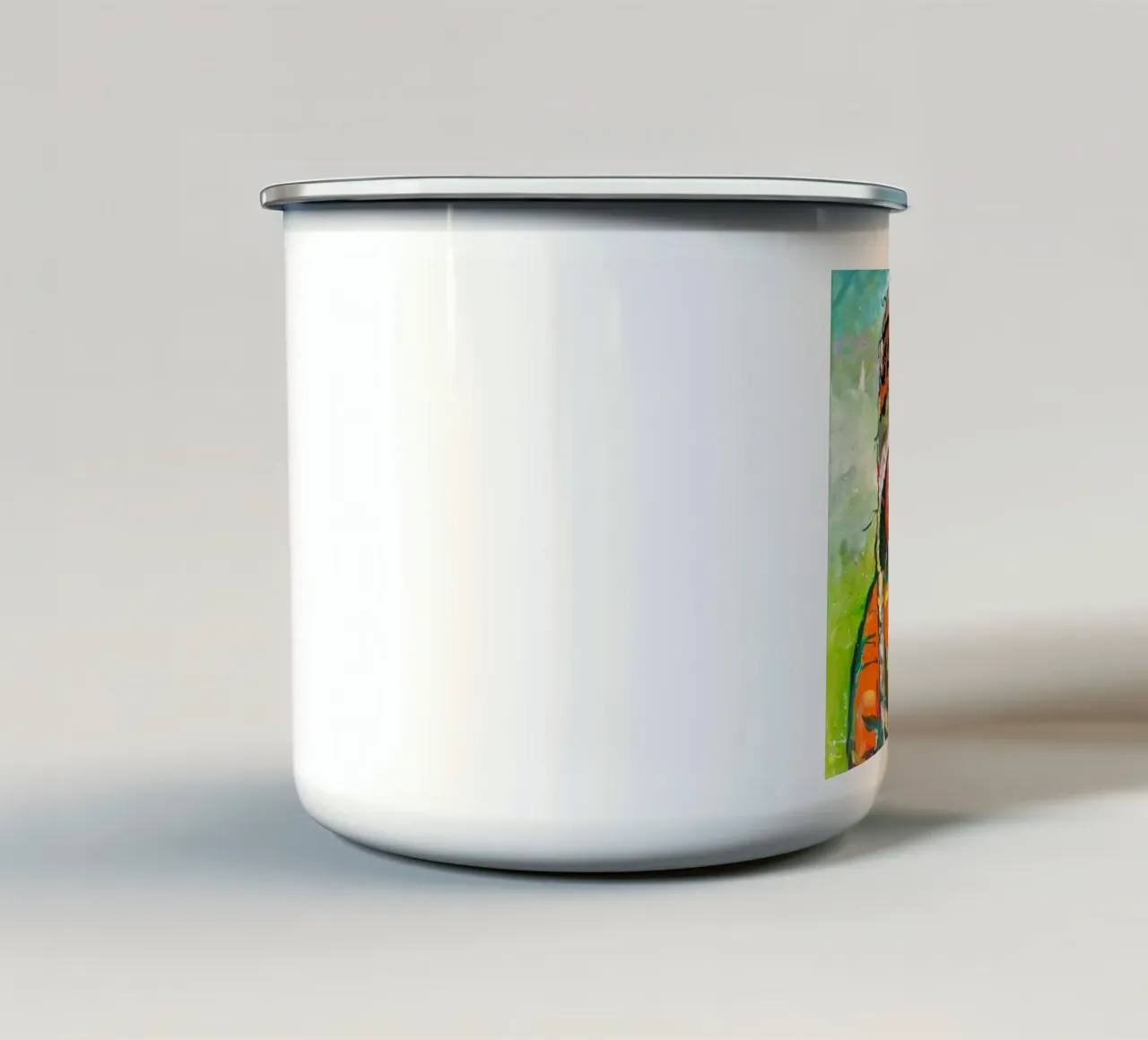 Un sorriso dal Tibet tazza in smalto da Happy 😃 Art 🎨 by Christine Schnoell