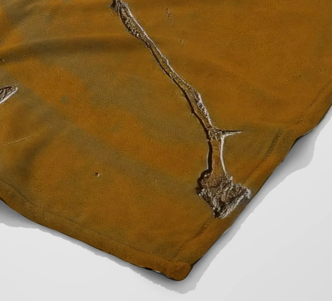 Textured surface shows cracks and patterns in warm tones fleece blanket by DesignDoodle