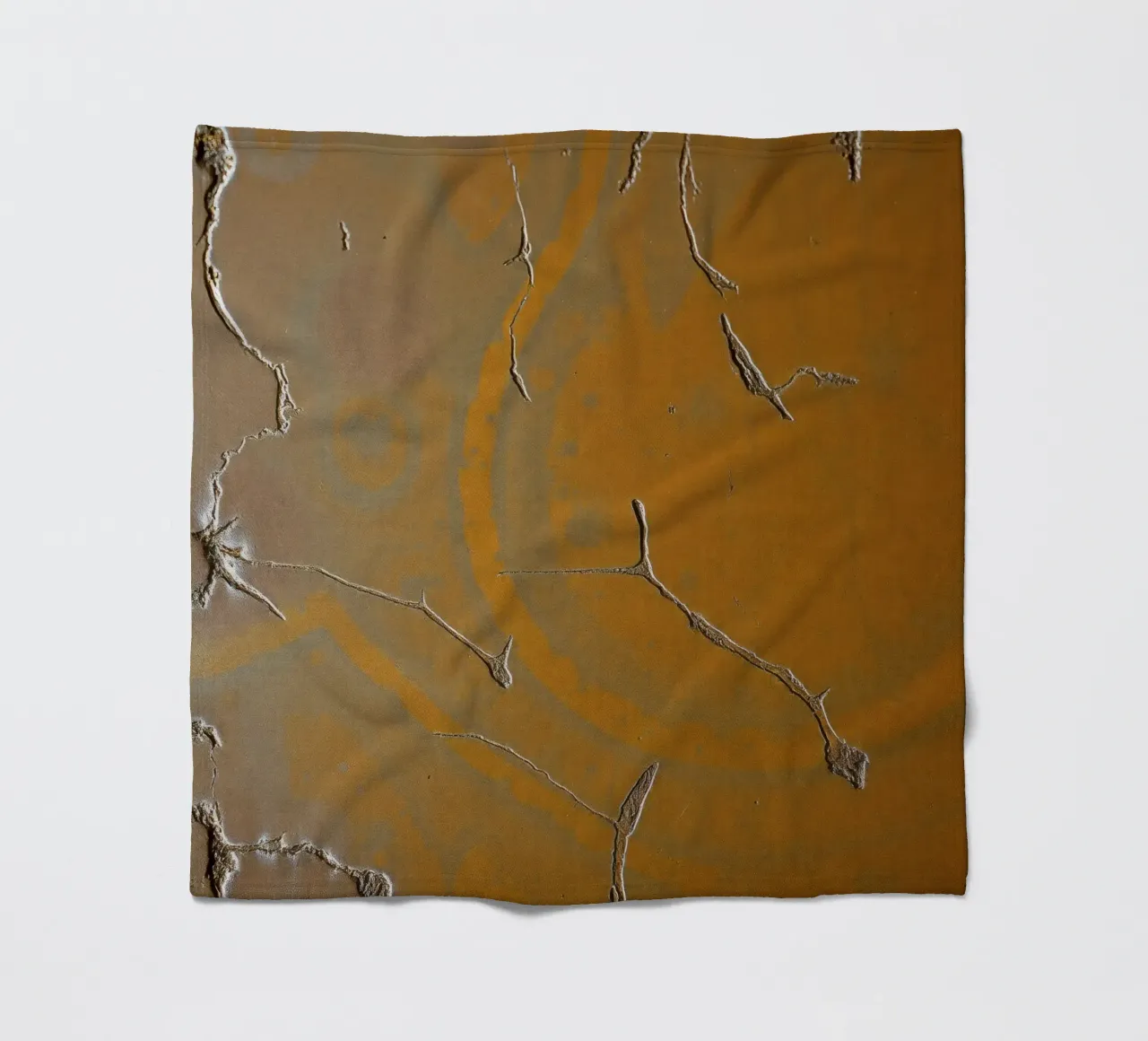 Textured surface shows cracks and patterns in warm tones fleece blanket by DesignDoodle