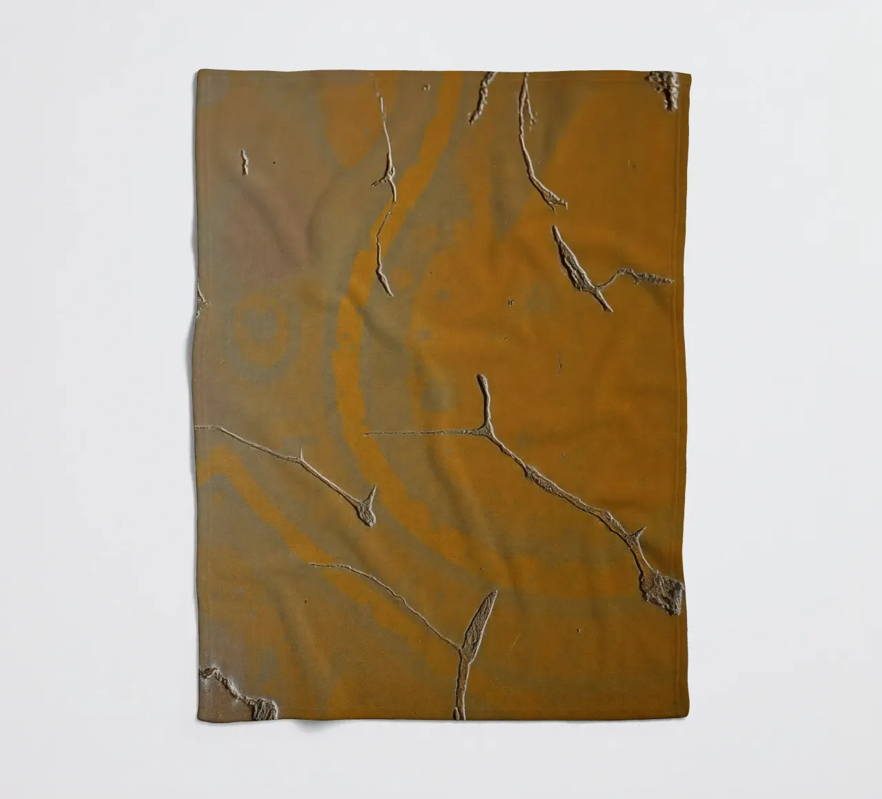 Textured surface shows cracks and patterns in warm tones fleece blanket by DesignDoodle
