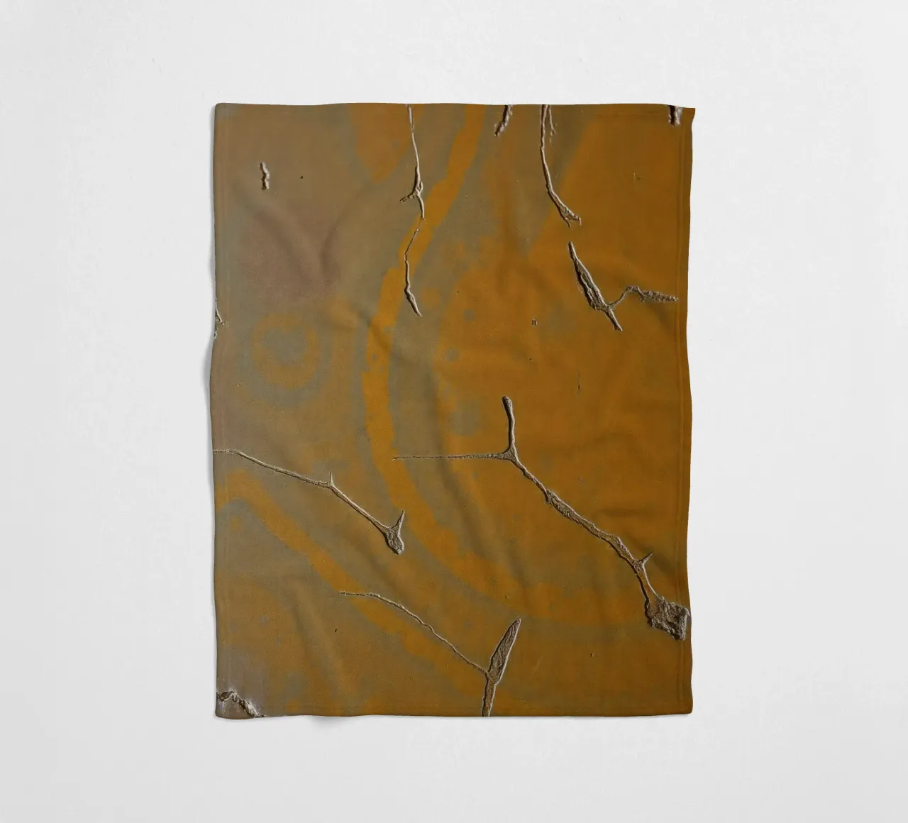 Textured surface shows cracks and patterns in warm tones fleece blanket by DesignDoodle
