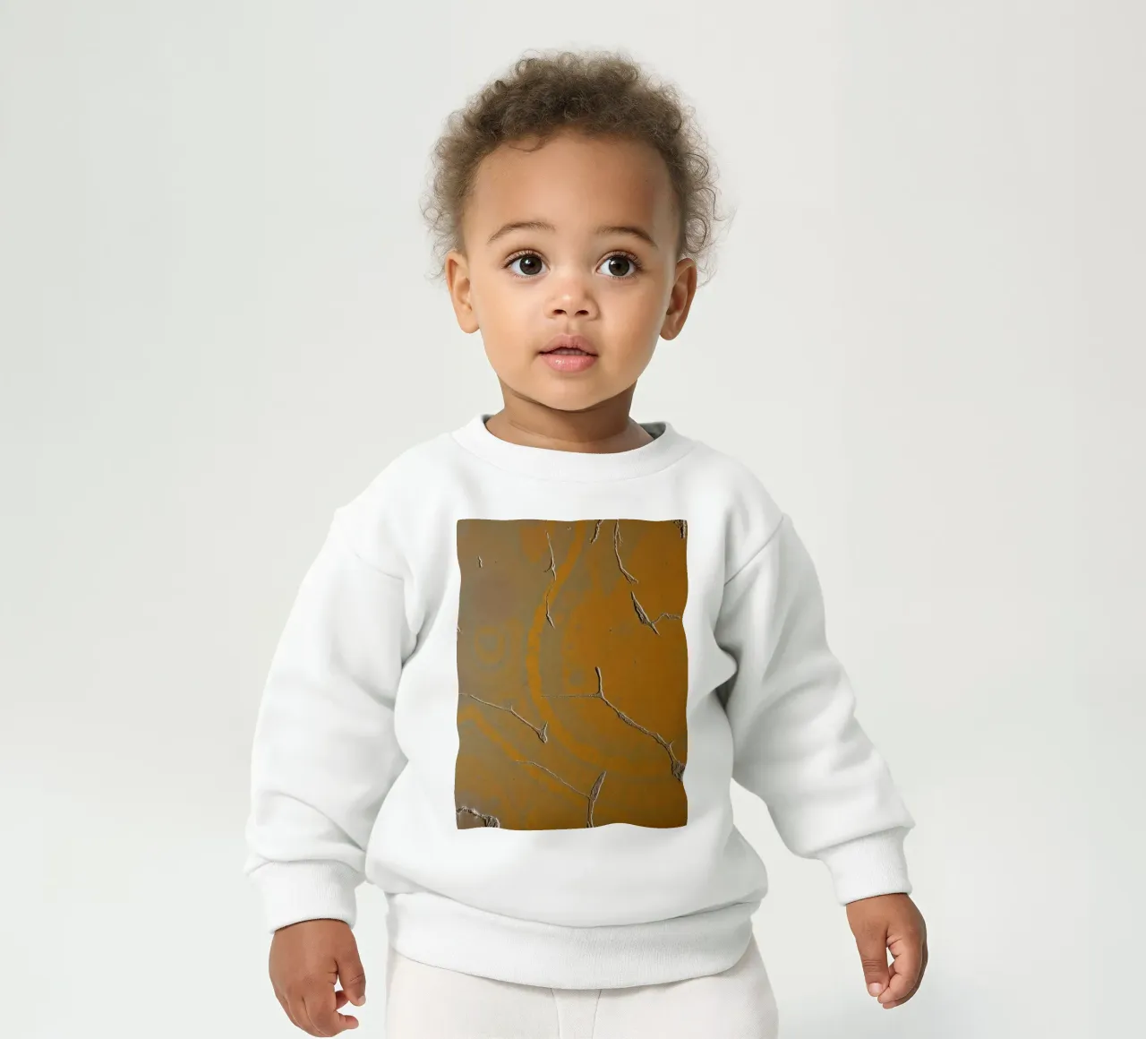 La surface texturée laisse apparaître des fissures et des motifs dans des tons chauds. sweat pour bébé de DesignDoodle