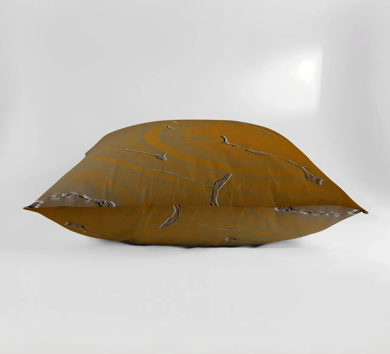 Textured surface shows cracks and patterns in warm tones decorative cushion by DesignDoodle