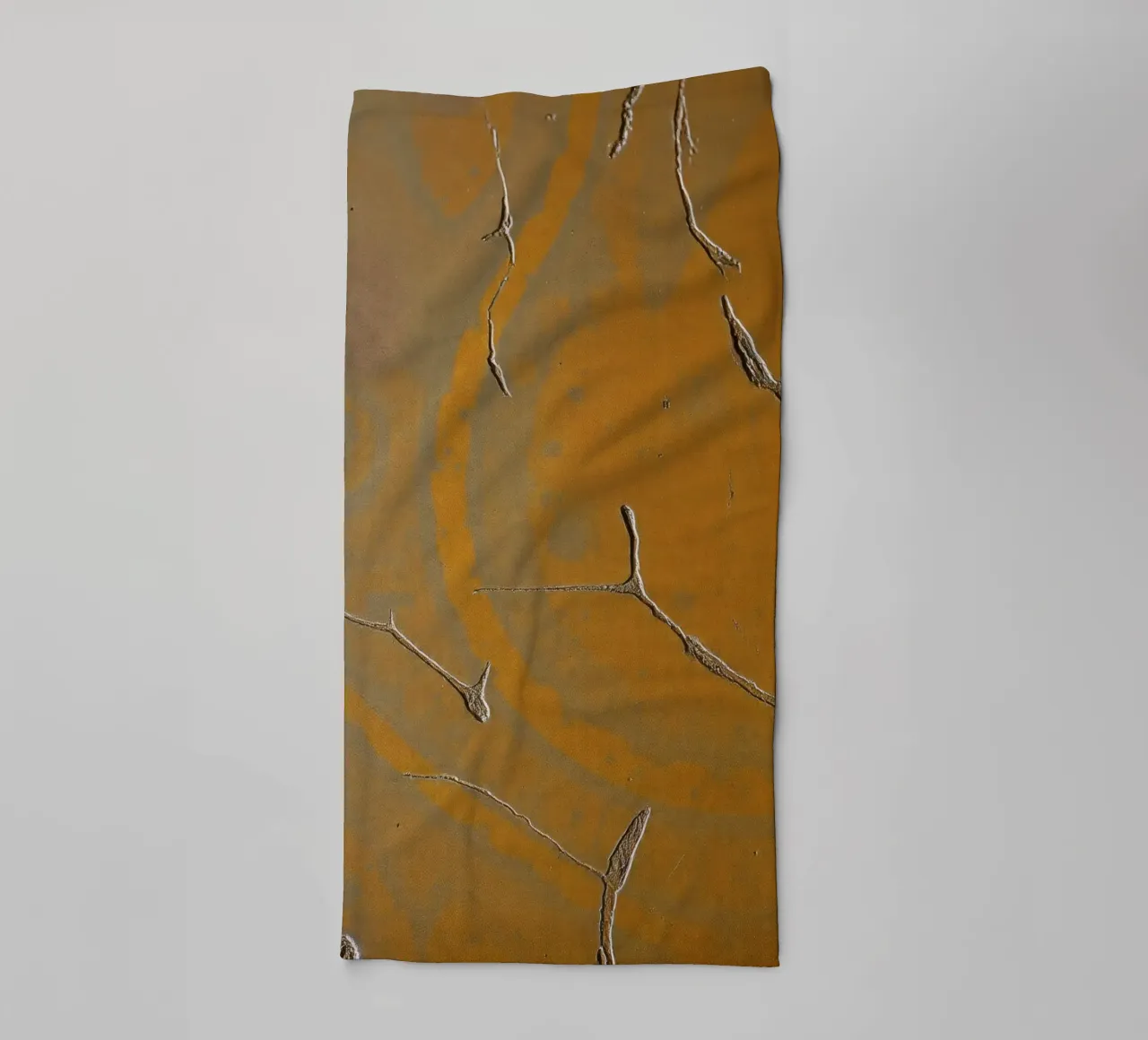 Textured surface shows cracks and patterns in warm tones towel by DesignDoodle