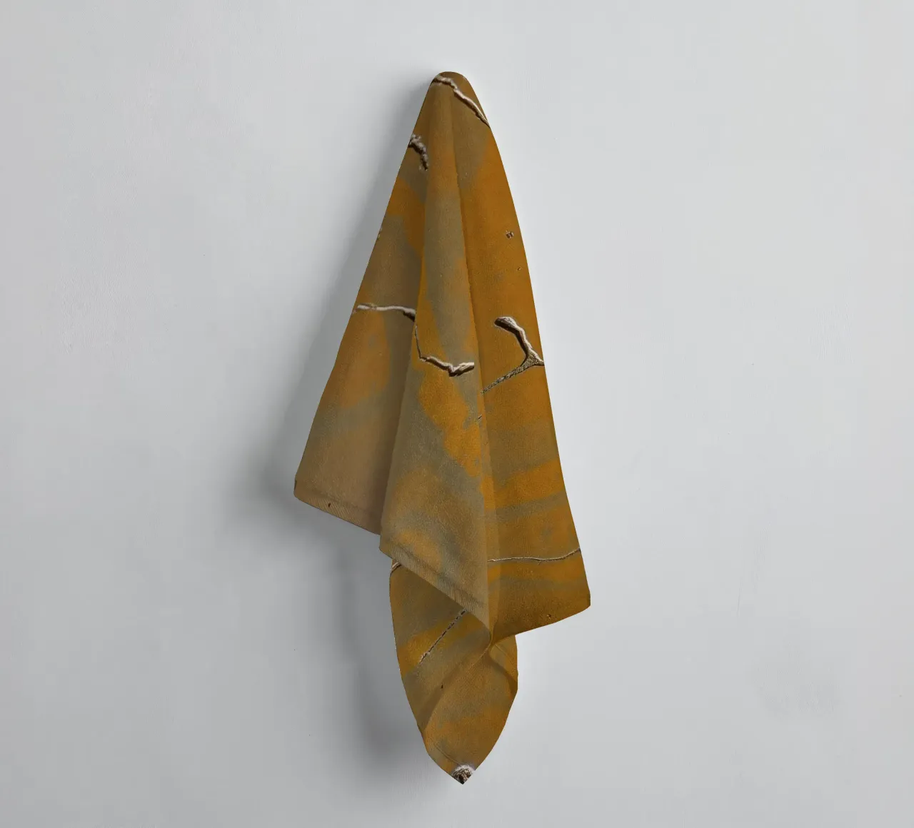 Textured surface shows cracks and patterns in warm tones towel by DesignDoodle