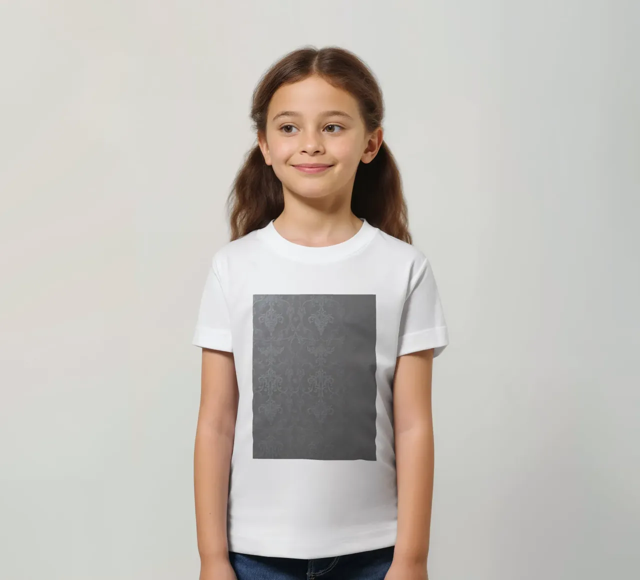Elegant textured wallpaper with intricate pattern and subtle kids t-shirt by DesignDoodle
