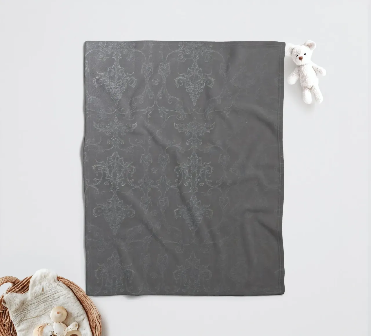 Elegant textured wallpaper with intricate pattern and subtle fleece blanket by DesignDoodle