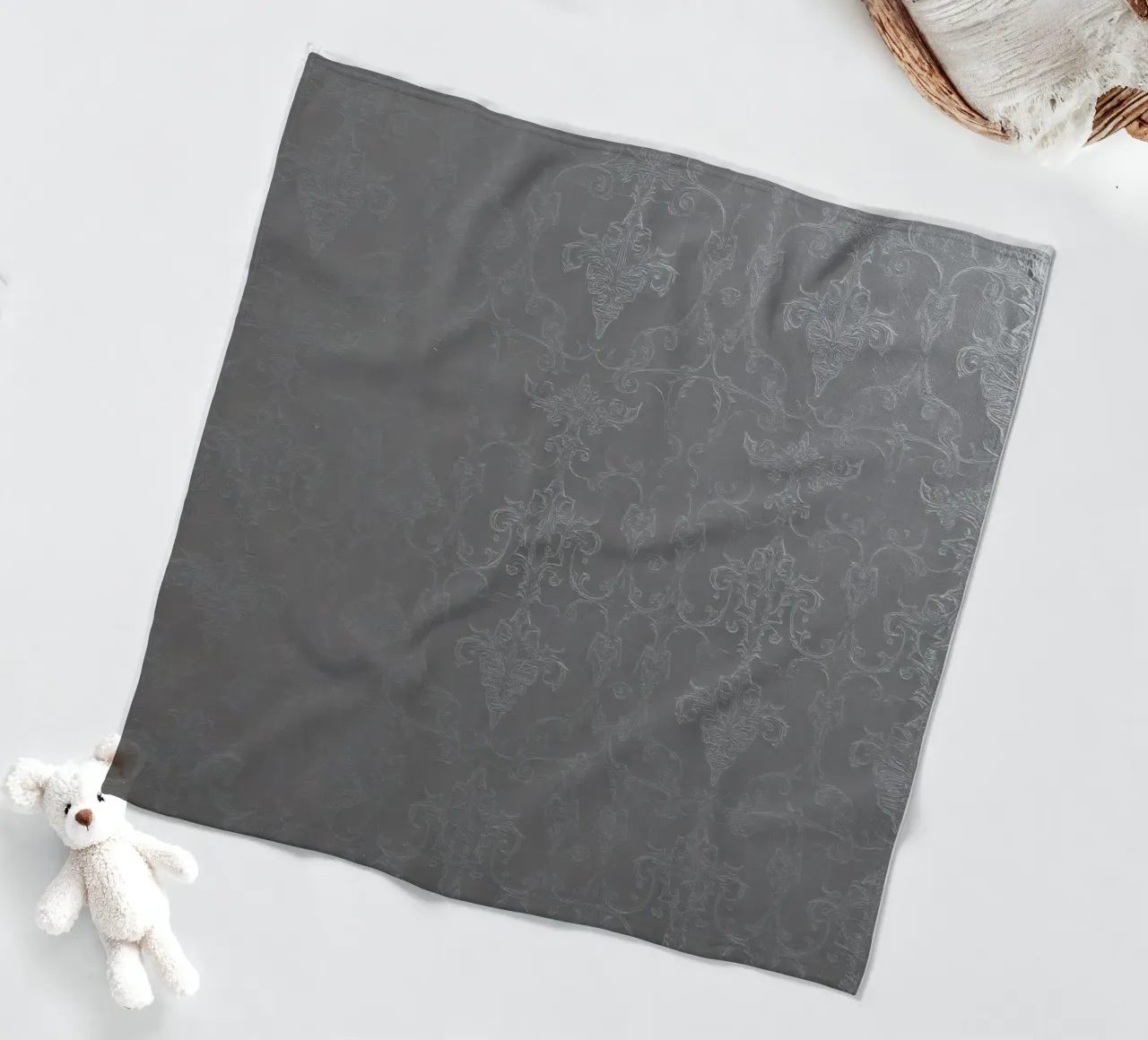 Elegant textured wallpaper with intricate pattern and subtle fleece blanket by DesignDoodle