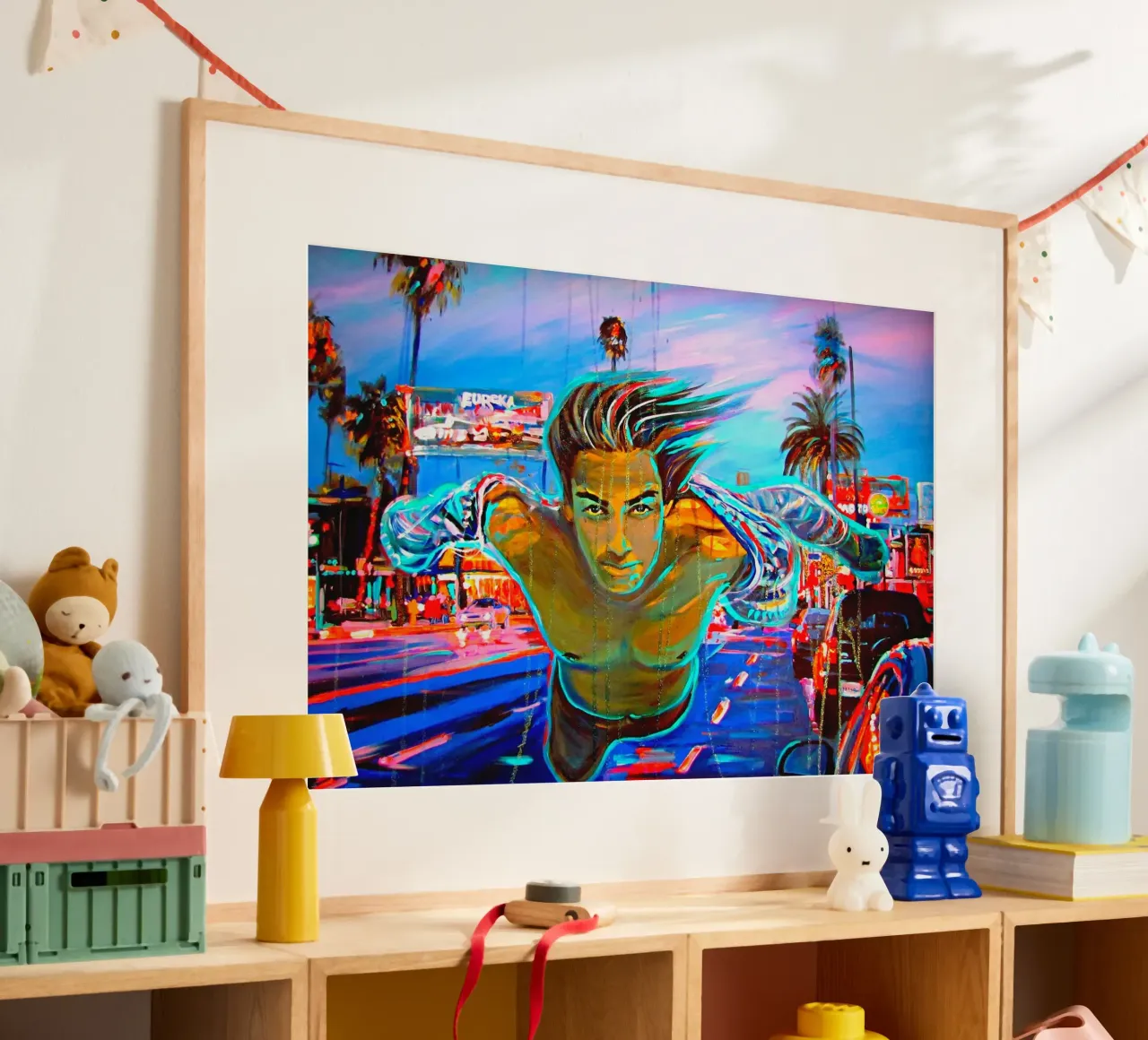 Fly ! poster con telaio in alluminio da Happy 😃 Art 🎨 by Christine Schnoell