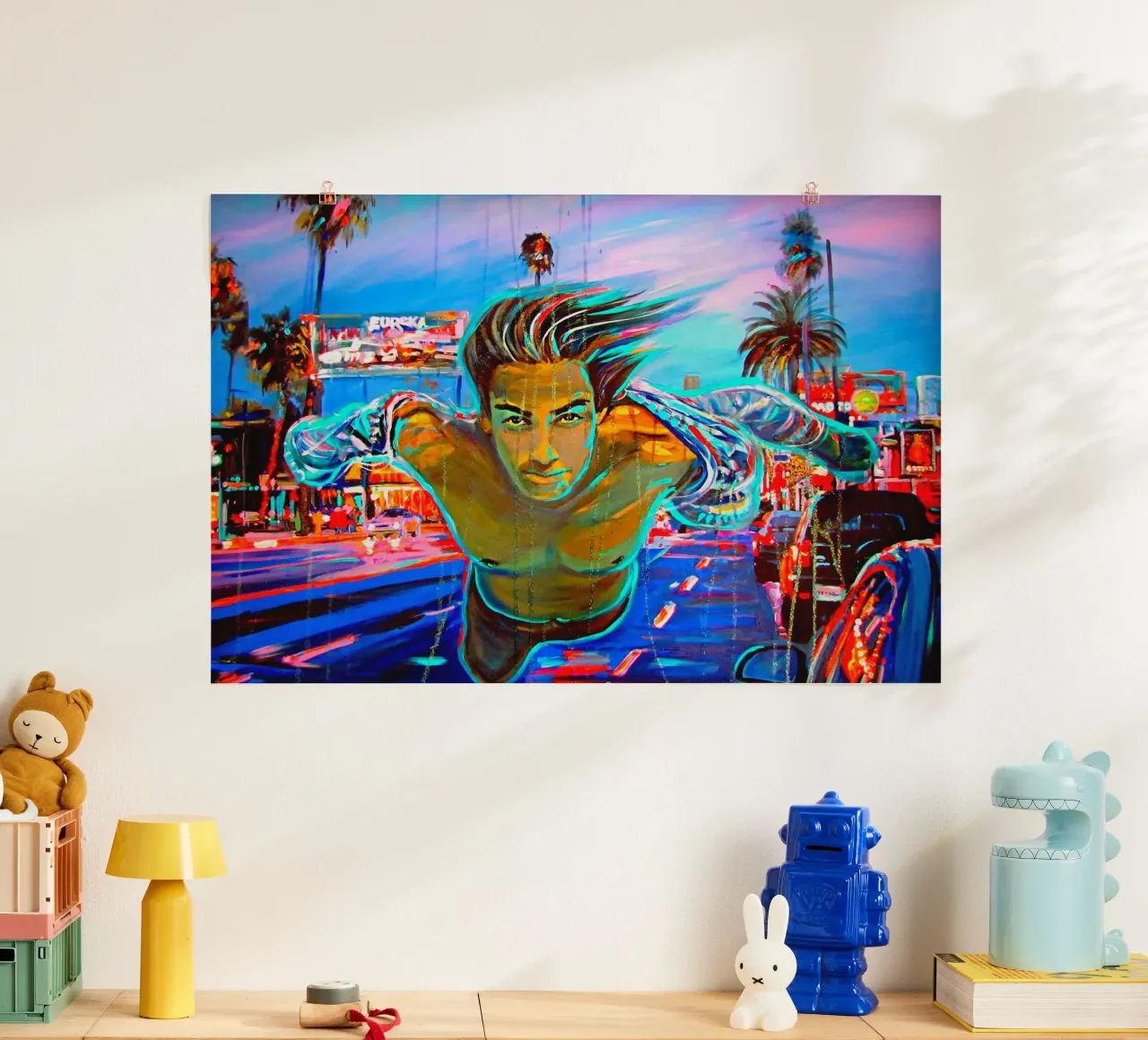 Fly ! poster con telaio in alluminio da Happy 😃 Art 🎨 by Christine Schnoell
