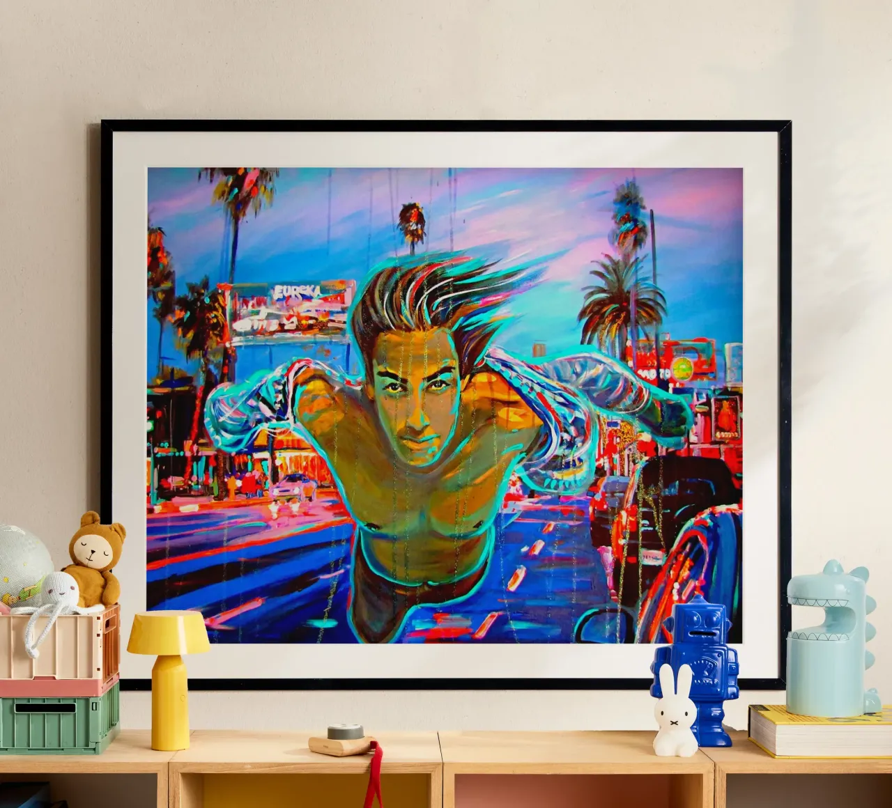 Fly ! poster con telaio in alluminio da Happy 😃 Art 🎨 by Christine Schnoell