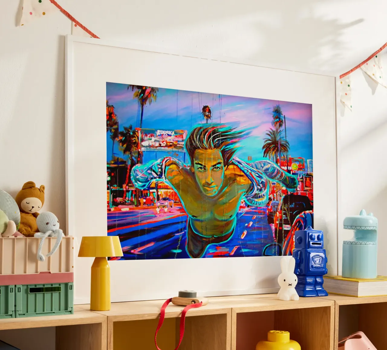 Fly ! poster con telaio in alluminio da Happy 😃 Art 🎨 by Christine Schnoell