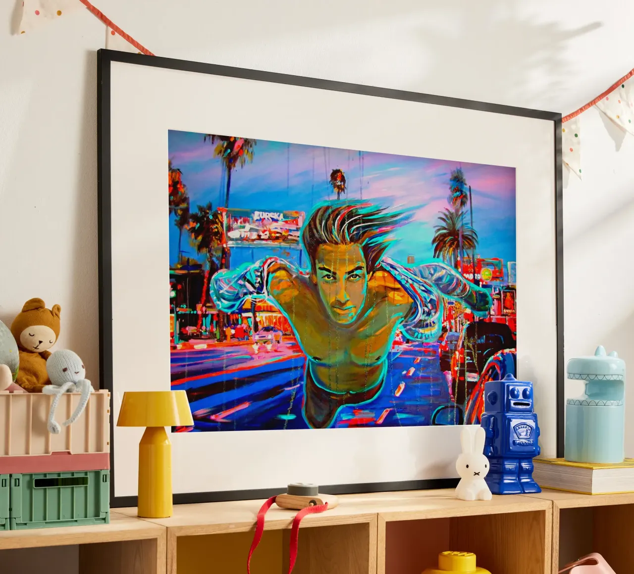 Fly ! poster con telaio in alluminio da Happy 😃 Art 🎨 by Christine Schnoell