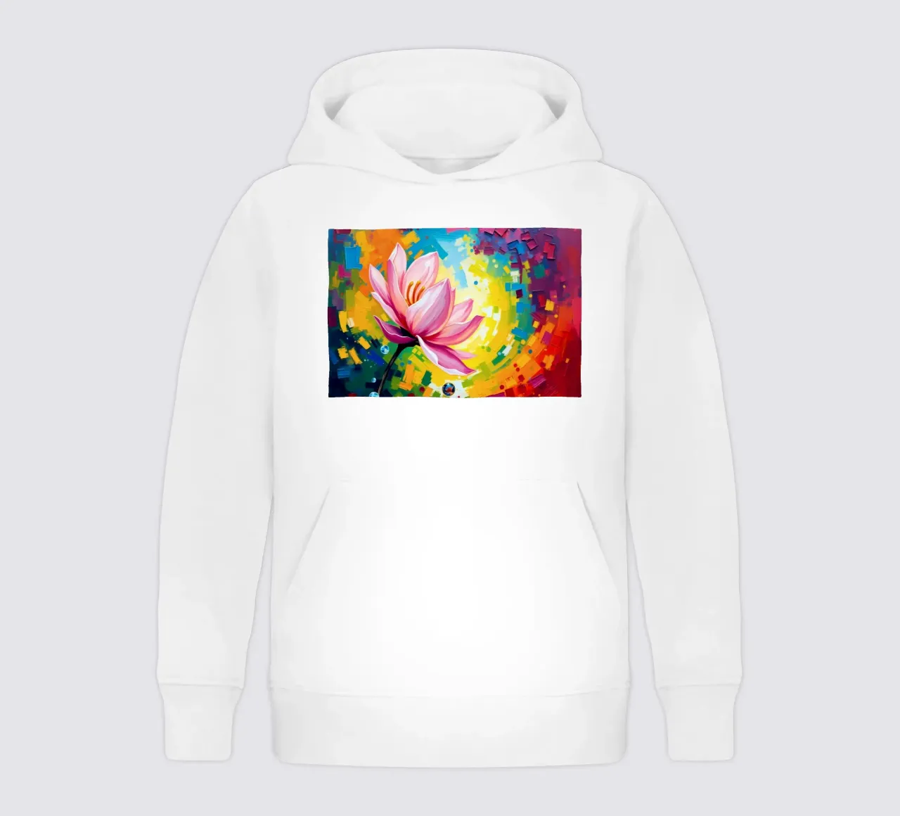 fleur de lotus s'épanouissant dans un fond d'écran abstrait et coloré sweat à capuche enfant de DesignDoodle