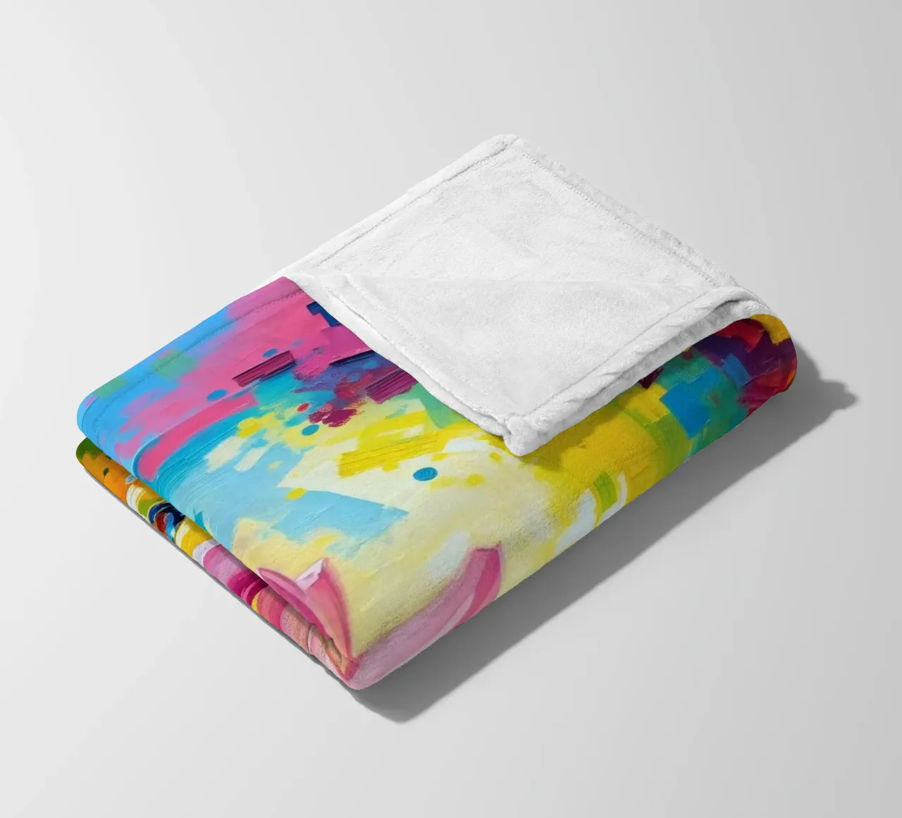 fleur de lotus s'épanouissant dans un fond d'écran abstrait et coloré plaid polaire de DesignDoodle