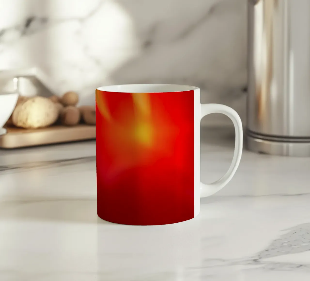red flower petal illuminated by sunlight ceramic mug by DesignDoodle