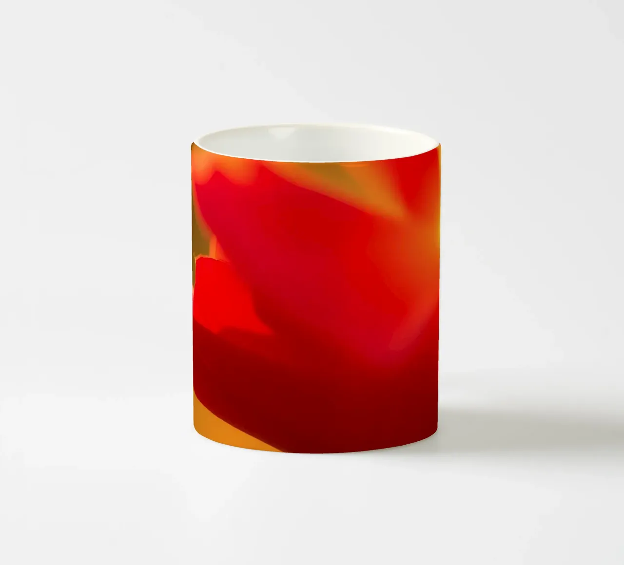 red flower petal illuminated by sunlight ceramic mug by DesignDoodle