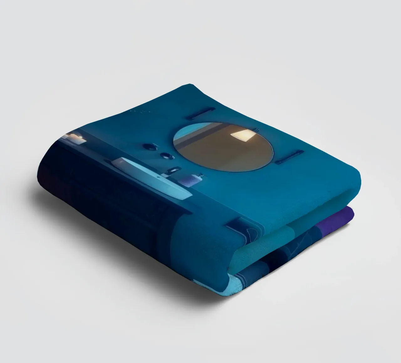 Bagno moderno con illuminazione blu asciugamano da bagno da DesignDoodle